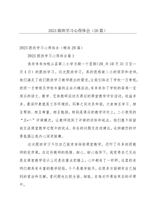 2023跟班学习心得体会（20篇）.docx