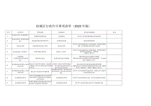 宿城区行政许可事项清单（2023年版）.docx