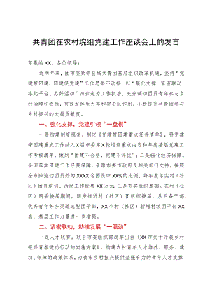 共青团在农村垸组党建工作座谈会上的发言.docx