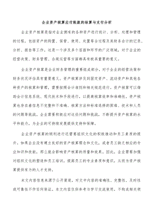 企业资产核算应付账款的结算与支付分析.docx