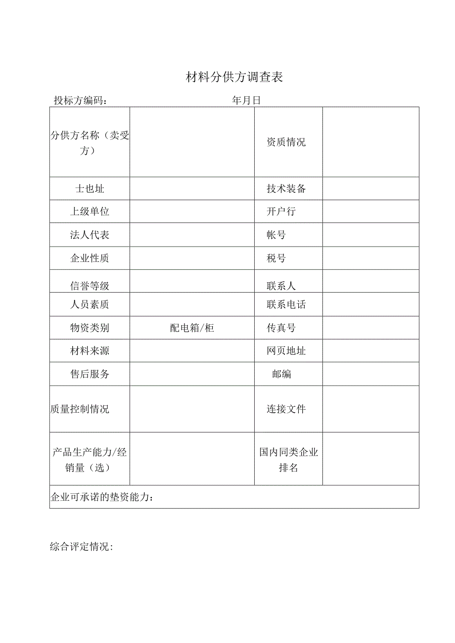 材料分供方调查表2023年).docx_第1页