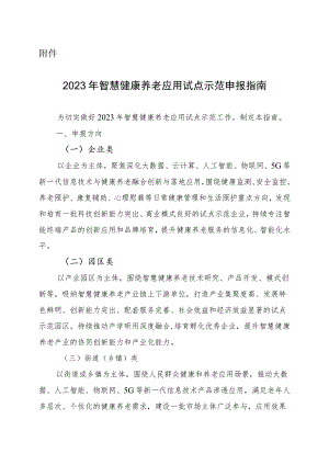 2023年智慧健康养老应用试点示范申报指南、申报书.docx