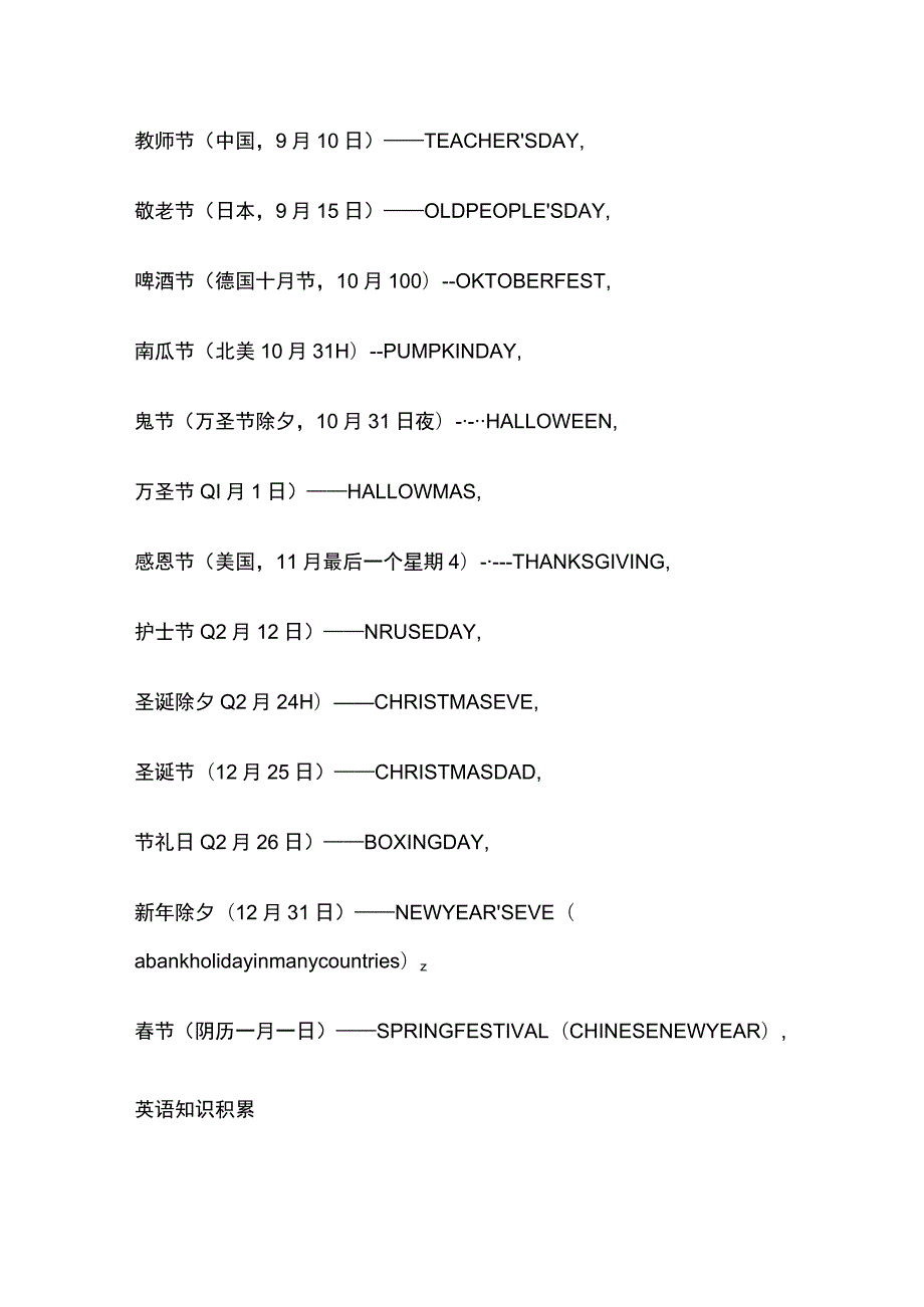 世界主要节日纪念日时间和中英文对照.docx_第3页