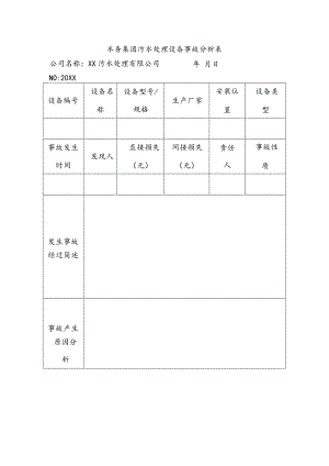 水务集团污水处理设备事故分析表.docx