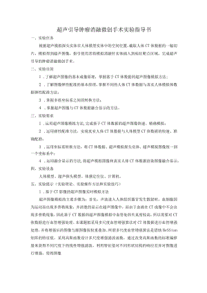 超声引导肿瘤消融微创手术实验指导书.docx