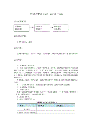 《怎样保护活化石》活动建议方案.docx