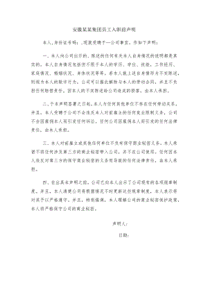 安徽某某集团员工入职前声明.docx