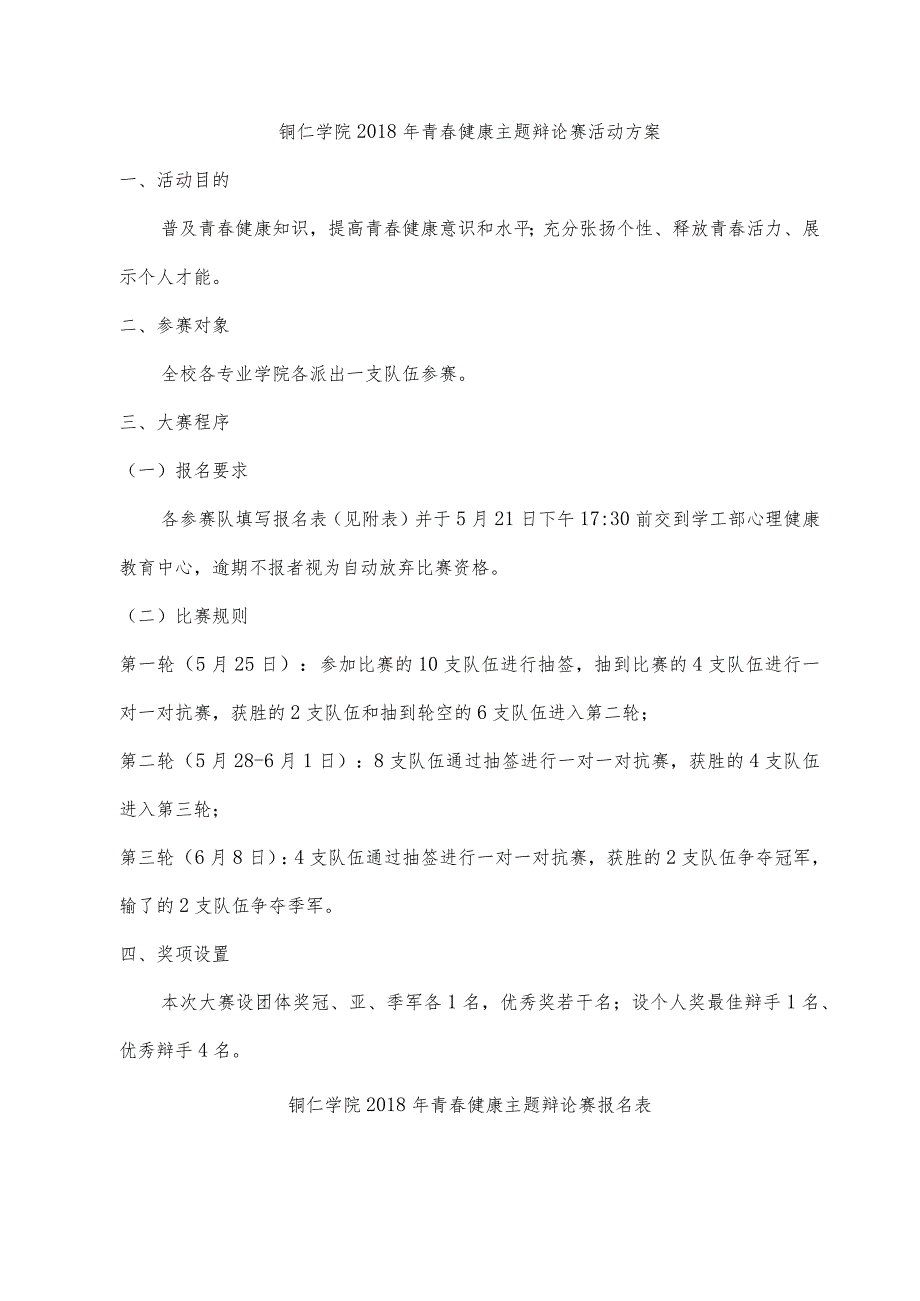 铜仁学院2018年青春健康主题辩论赛活动方案.docx_第1页