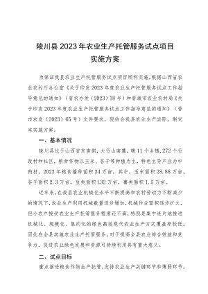 陵川县2023年农业生产托管服务试点项目实施方案.docx