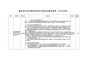 重庆市生态环境保护综合行政执法事项清单2020年版.docx