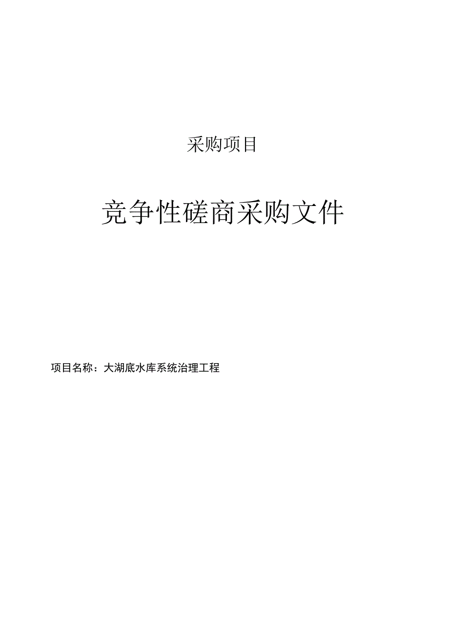 大湖底水库系统治理工程招标文件.docx_第1页