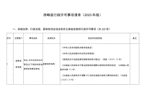 西畴县行政许可事项清单2023年版.docx