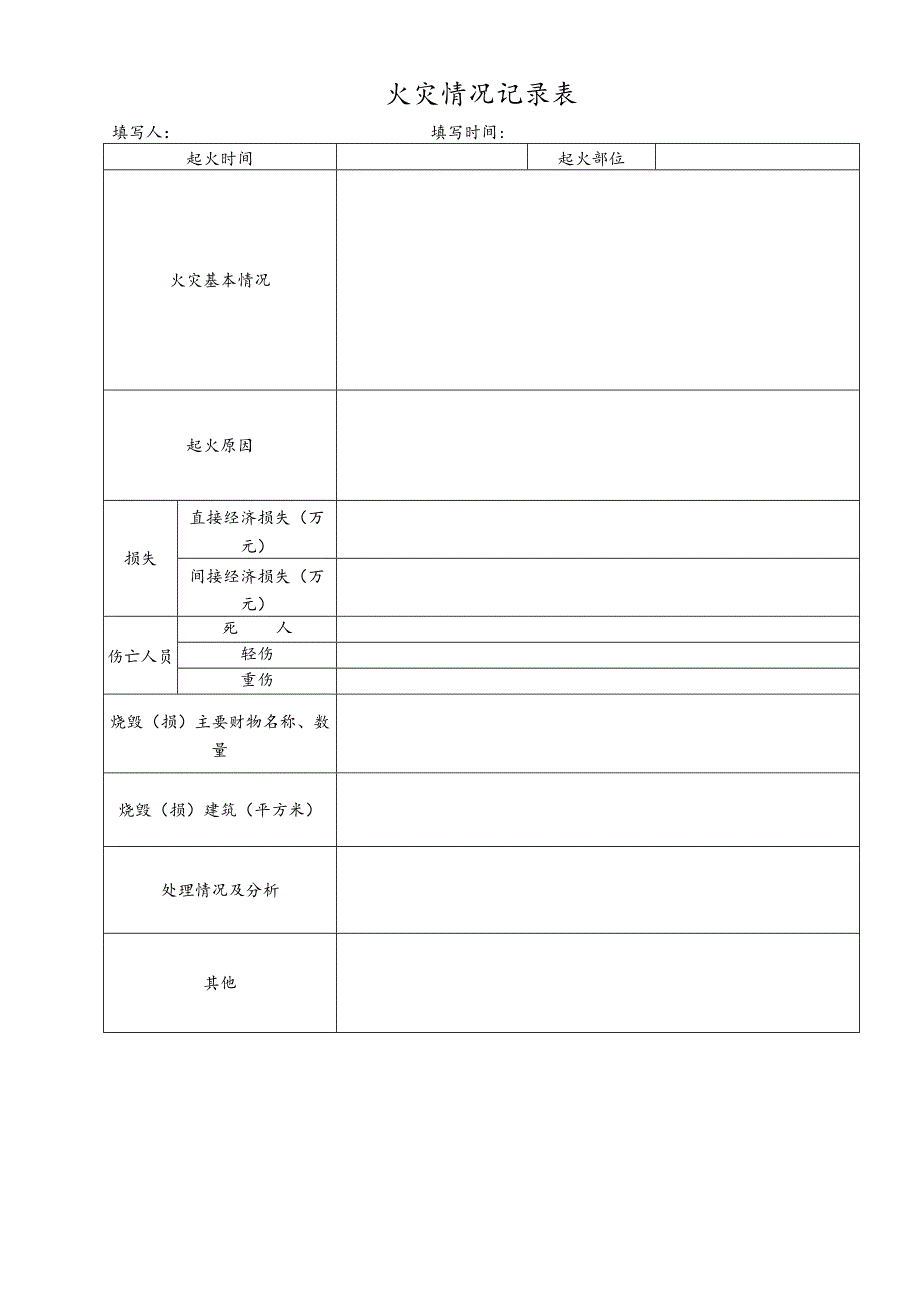 2023《火灾情况记录表》.docx_第1页