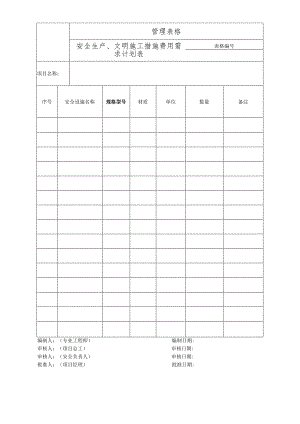 安全生产、文明施工措施费用需求计划表.docx