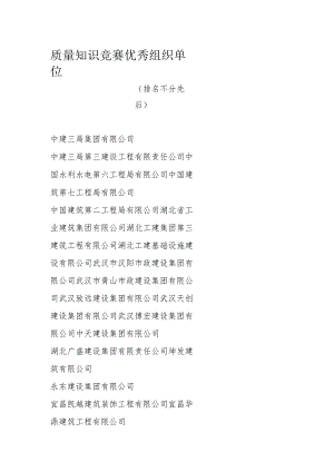 质量知识竞赛优秀组织单位.docx