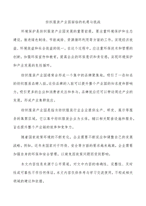 纺织服装产业园面临的机遇与挑战.docx