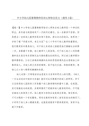 中小学幼儿园暑期教师培训心得体会范文(通用3篇).docx