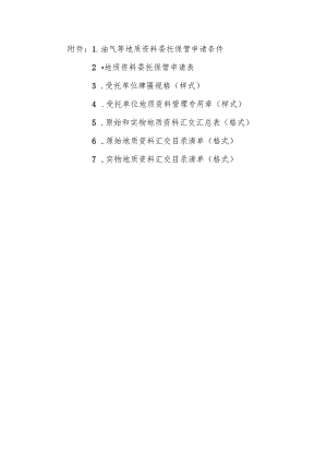 油气等原始和实物地质资料委托保管申请条件、申请表、牌匾规格、目录清单.docx