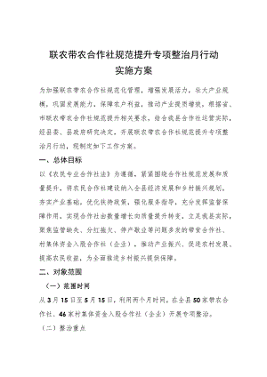 联农带农合作社规范提升专项整治月行动实施方案.docx