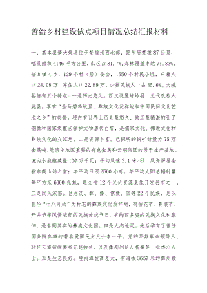 善治乡村建设试点项目情况总结汇报材料.docx