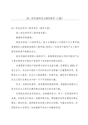 初二学生如何写入团申请书（3篇）.docx