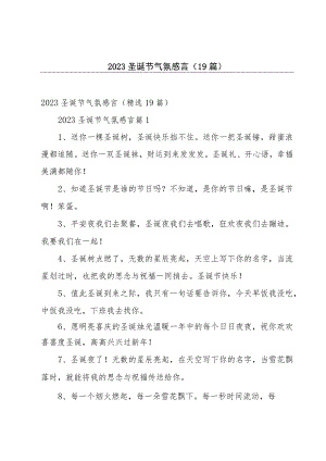 2023圣诞节气氛感言（19篇）.docx