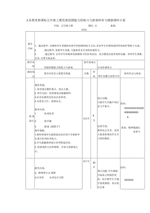 义务教育新课标五年级上期发展投掷能力的练习与游戏体育与健康课时计划.docx