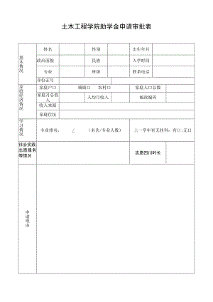 土木工程学院助学金申请审批表.docx