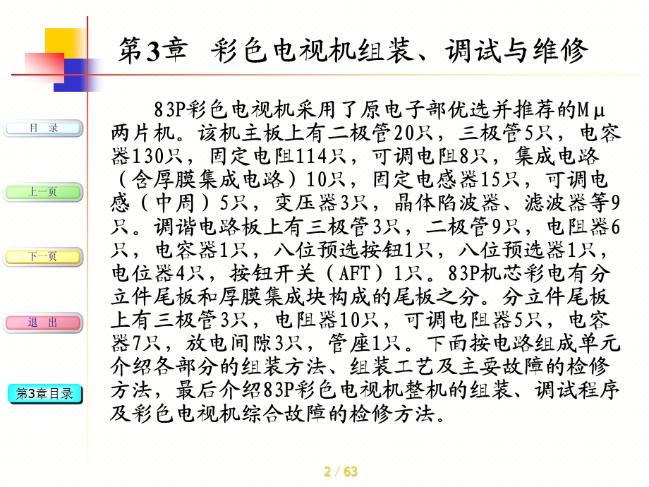 第3章彩色电视机组装、调试与维修.ppt_第2页