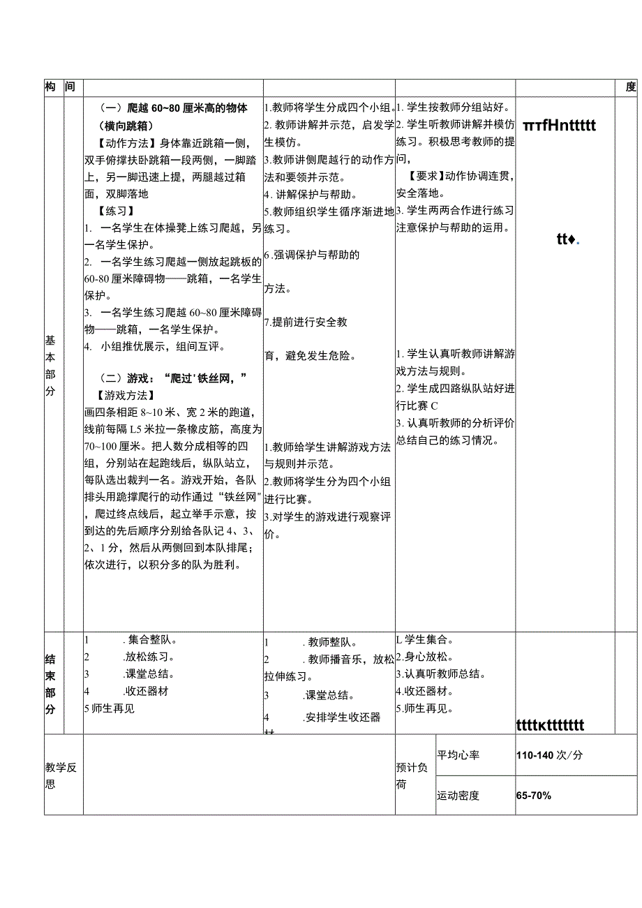 义务教育新课标水平一身体基本活动爬越80厘米高的物体与游戏体育与健康教案.docx_第2页