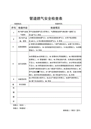 管道燃气安全检查表.docx