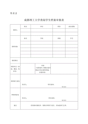 《成都理工大学查阅学生档案审批表》.docx