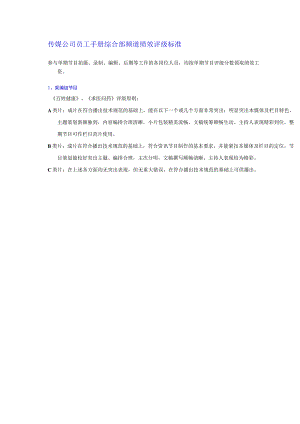 传媒公司员工手册综合部频道绩效评级标准.docx