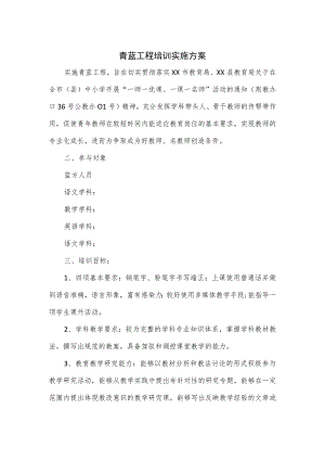 青蓝工程培训实施方案.docx