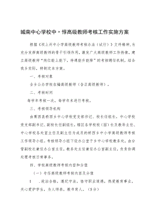 城南中心学校中小学高级教师考核工作实施方案.docx