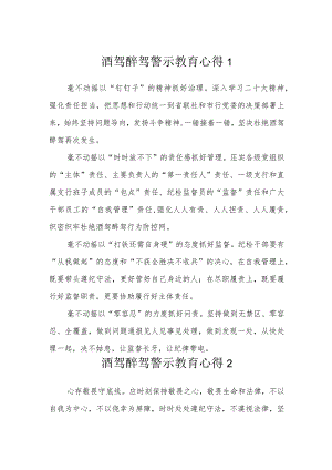 酒驾醉驾警示教育心得汇编.docx