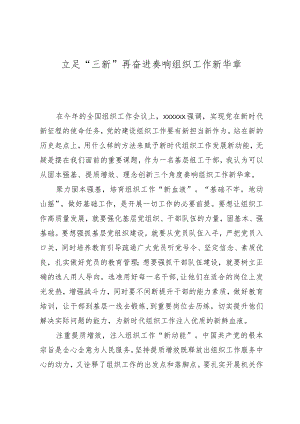 立足“三新”再奋进 奏响组织工作新华章.docx