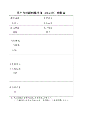 苏州市戏剧创作推优2023年申报表.docx