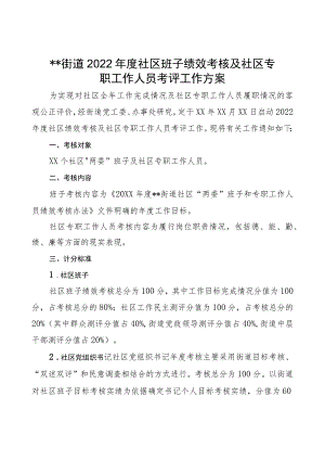 街道年度社区绩效考核工作方案.docx