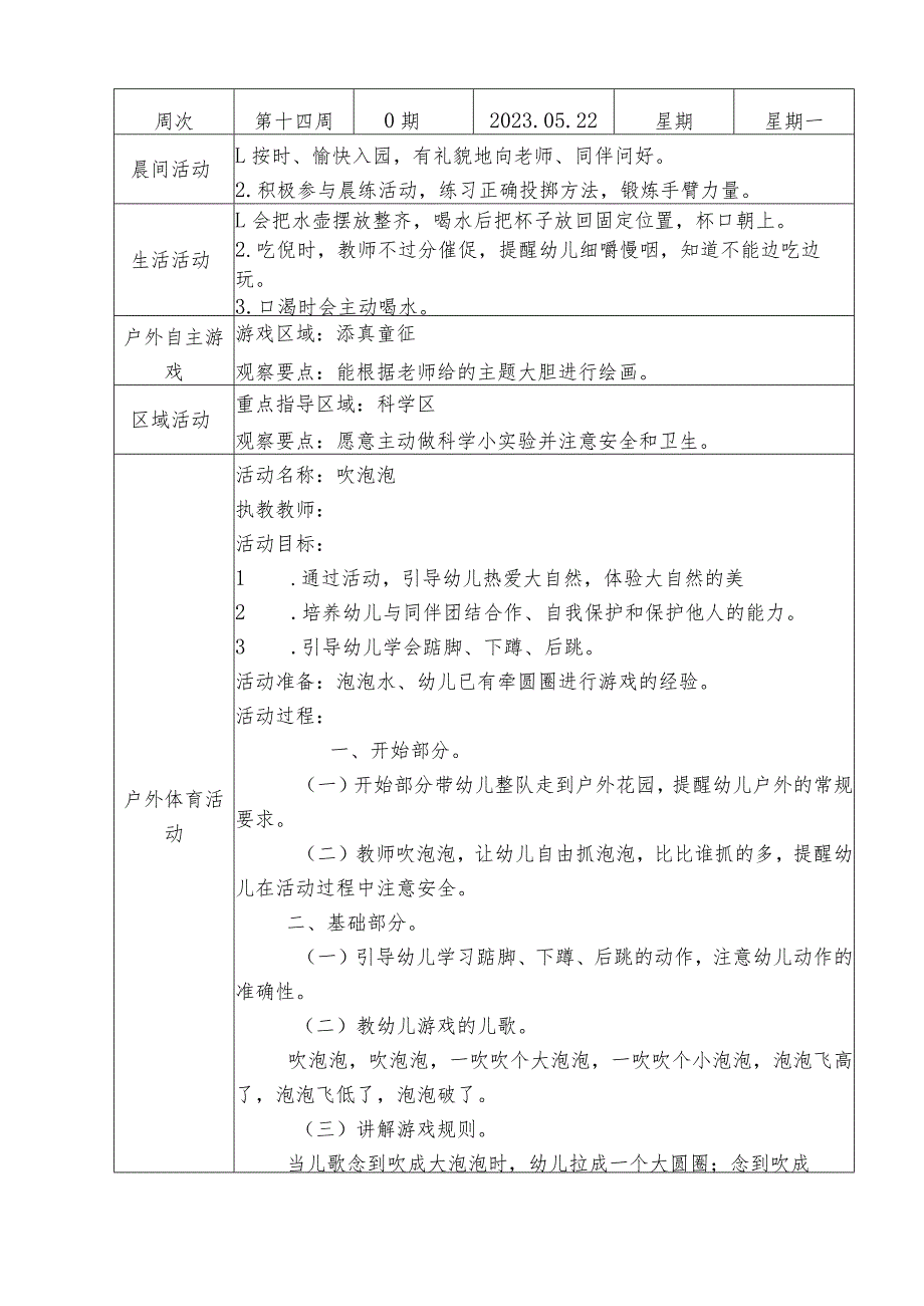 小一班备课本第14周备课教案.docx_第1页