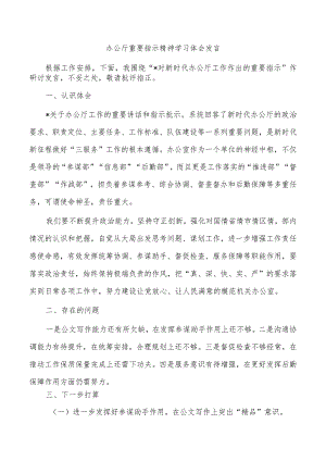 办公厅重要指示精神学习体会发言.docx