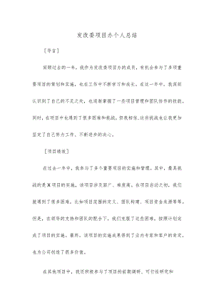 发改委项目办个人总结.docx