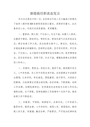 新提拔任职表态发言.docx