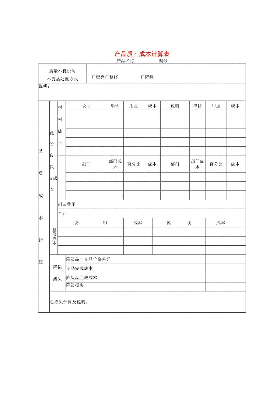 产品质量成本计算表.docx_第1页