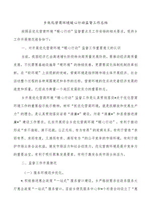 乡优化营商环境暖心行动监督工作总结.docx