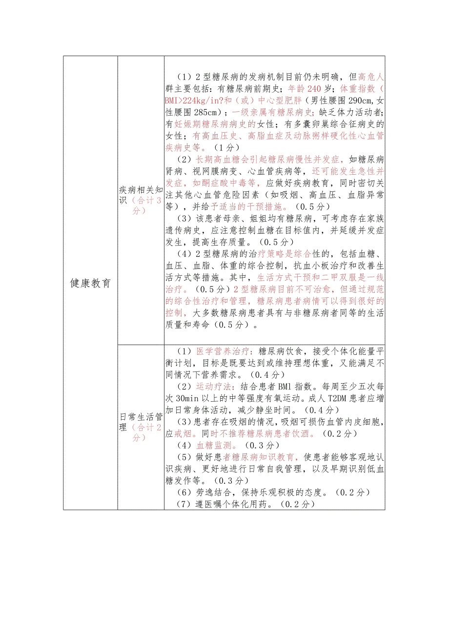 -2023年全国职业院校技能大赛赛项正式赛卷GZ078 药学技能赛项正式赛卷及评分标准-技能试题1慢病管理1答案（DM）.docx_第3页