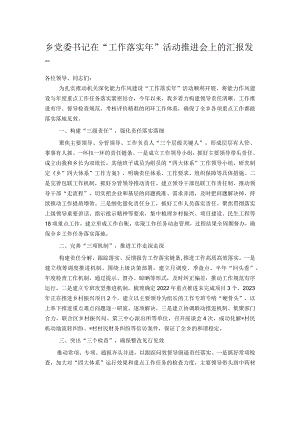 乡党委书记在“工作落实年”活动推进会上的汇报发言.docx