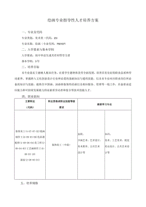 绘画专业指导性人才培养方案.docx