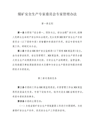 安全生产委员会专家管理办法.docx