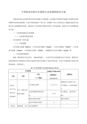 汽车修理专业类课程指导方案.docx